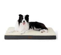 Bedsure Panier Chien Déhoussable Lavable Coussin, 91x69 cm Blanc | Mousse alvéolée orthopédique, tapis chien grande taille confortable et plat, pour animaux jusqu’à 23 kg