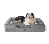 Bedsure Panier Chien Grande Taille - Canapé Chien Orthopedique et Dehoussable, Lit pour Animaux Lavable, Anti-dérapant et Ultra Doux Gris, Taille 106x80x16.5 cm