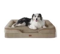 Bedsure Panier Chien Grande Taille - Canapé Chien Orthopedique et Dehoussable, Lit pour Animaux Lavable, Anti-dérapant et Ultra Doux Brunâtre, Taille 106x80x16.5 cm