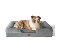 Bedsure Panier Chien Grande Taille - Canapé Chien Orthopedique et Dehoussable, Lit pour Animaux Lavable, Anti-dérapant et Ultra Doux Gris, Taille 97x71x16.5 cm