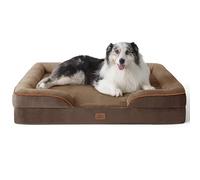 Bedsure Panier Chien Grande Taille - Canapé Chien Orthopedique et Dehoussable, Lit pour Animaux Lavable, Anti-dérapant et Ultra Doux, Taille 106x80x16.5 cm, Brun