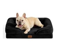 Bedsure Panier Chien Moyen Taille - Canapé Chien Orthopedique et Dehoussable, Anti-dérapant et Ultra Doux, Taille 71x58x16 cm, Noir