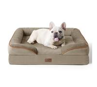 Bedsure Panier Chien Moyen Taille - Canapé Chien Orthopedique et Dehoussable, Lit pour Animaux Lavable, Anti-dérapant et Ultra Doux Brunâtre, Taille 71x58x16.5 cm