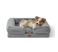 Bedsure Panier Chien Moyen Taille - Canapé Chien Orthopedique et Dehoussable, Lit pour Chien Lavable, Anti-dérapant et Ultra Doux Gris, Taille 71x58x16 cm
