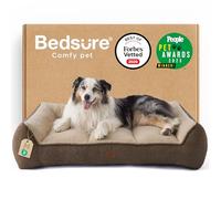 Bedsure Panier Lavable Grands Chiens - 106x76cm Sofa pour Chien Extra Épais et Soutenu avec Housse Imperméable, Panier Antidérapant en Peluche Sherpa Douce, Brun