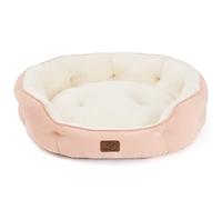 Bedsure Panier Petit Chien Lavable, Panier pour Chat Interieur, 63x53cm | Rond Lit Chat avec Fond antidérapant, Rose