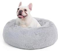 Bedsure Panier pour Chat Lavable et Doux - Ø 60 cm Lieu de Couchage pour Chats et Petits Chiens, Coussin Rond en Peluche pour Chat, Gris Clair