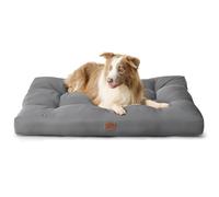 Bedsure Panier pour Chien de Grande Taille, imperméable, Coussin pour Chien en Tissu Oxford, Matelas de lit pour Chien Lavable, Gris, 110 x 89 x 10 cm