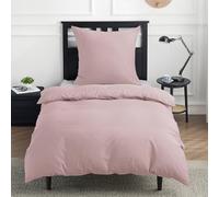 Bedsure Parure de lit 135 x 200 cm, coton rose, parure de lit 135 x 200 cm, housse de couette en 2 pièces avec taie d'oreiller 80 x 80 cm, Öko-Tex, lit Adobe Rose avec fermeture éclair