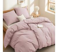 BEDSURE Parure de lit 135 x 200 coton 4 pièces - Ensemble de literie Rose Housse de couette 2 pièces avec 2 taies d'oreiller 80 x 80 cm, Literie Oeko-TEX Adobe Rose avec fermeture éclair