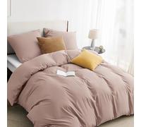 BEDSURE Parure de lit 155 x 220 3 pièces Rose - 1 housse de couette 155 x 220 cm 2 taies d'oreiller 80 x 80 cm, Ensemble de literie Adobe Rose Polyester Microfibre avec fermeture éclair Certifié selon