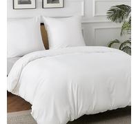 BEDSURE Parure de lit 155x220 Coton Blanc - Ensemble de literie 155 x 220 cm avec housse de couette 3 pièces et 2 taies d'oreiller 80x80 cm, Literie Oeko-TEX avec fermeture éclair