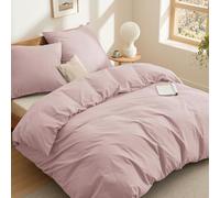 BEDSURE Parure de lit 155x220 Coton Rose - Ensemble de literie 155 x 220 cm Housse de couette 3 pièces avec 2 taies d'oreiller 80x80 cm, Oeko-TEX Bedding Adobe Rose avec fermeture éclair