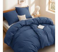 BEDSURE Parure de lit 4 pièces en coton 135 x 200 cm, avec housse de couette et 2 taies d'oreiller 80 x 80 cm, Oeko-TEX Parure de lit avec fermeture éclair
