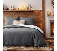 BEDSURE Parure de lit moelleuse 155 x 220 cm - Gris foncé - Housse de couette d'hiver polaire avec 2 taies d'oreiller 80 x 80 cm - Parure de lit chaude avec fermeture éclair - Parure de lit d'hiver