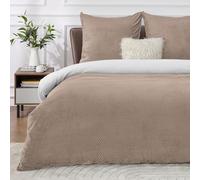 BEDSURE Parure de lit moelleuse 155 x 220 cm - Kaki - Housse de couette d'hiver en polaire avec 2 taies d'oreiller de 80 x 80 cm - Parure de lit chaude avec fermeture éclair - Parure de lit d'hiver