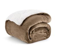 Bedsure Plaid Canape Couverture Polaire - Jete de Canape Beige 150x200, Plaid Canapé Sherpa 2 Personnes Doux et Chaude