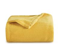 Bedsure Plaid Polaire Couverture Canapé - Douillette en Microfibre en Flanelle, Douce et Chaude, Jeté de Canapé Grande Taille, XL 150 x 200 cm, Jaune