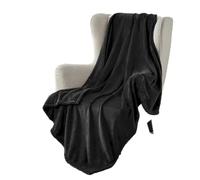 Bedsure Plaid Polaire Couverture Canapé - Douillette en Microfibre en Flanelle, Douce et Chaude, Jeté de Canapé Grande Taille, XL 150 x 200 cm, Noir