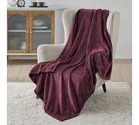 Bedsure Plaid Polaire Couverture Canapé - Douillette en Microfibre en Flanelle, Douce et Chaude, Jeté de Canapé Grande Taille, XL 150 x 200 cm, Rouge Vin