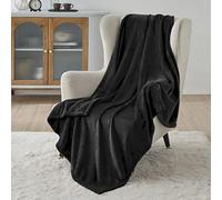 Bedsure Plaid Polaire Couverture Canapé - Douillette en Microfibre en Flanelle, Douce et Chaude, Jeté de Canapé Grande Taille, XL 130 x 150 cm, Noir