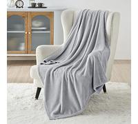 Bedsure Plaid Polaire Couverture Canapé - Douillette en Microfibre en Flanelle, Douce et Chaude, Jeté de Canapé Grande Taille, XL 150 x 200 cm, Gris Clair