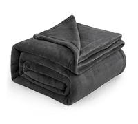 Bedsure Plaid Couverture Polaire Douillette - Plaid Polaire Douce et Chaude 220 x 240 cm, Couverture de Canapé Lit 2 Personnes, Grand Jeté de Canapé en Flanelle, Gris Foncé
