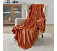 Bedsure Plaid Polaire Couverture Canapé - Douillette en Microfibre en Flanelle, Douce et Chaude, Jeté de Canapé Grande Taille, XL 150 x 200 cm, Orange