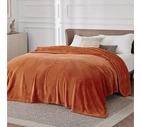 Bedsure Plaid Polaire Couverture Canapé - Douillette en Microfibre en Flanelle, Douce et Chaude, Jeté de Canapé Grande Taille, XXL 230 x 270 cm, Orange