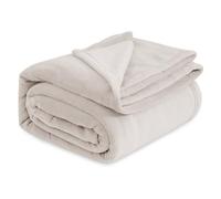 Bedsure Plaid Couverture Polaire Douillette - Plaid Polaire Douce et Chaude 220 x 240 cm, Couverture de Canapé Lit 2 Personnes, Grand Jeté de Canapé en Flanelle, Beige