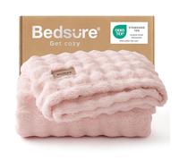 Bedsure Plaid Polaire Doux Bulle - Couverture Chaude Lit, Cadeaux pour Femmes, Plaid Décoratif Salon Chambre, Couvre-lit Léger, Rose Cristal, 150x200 cm