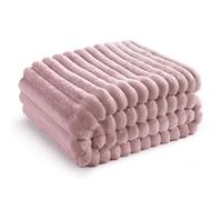 Bedsure Plaid Polaire pour Canapé - Couverture Douce et Chaude en Tissu Peluche, Design à Cordon Grossier, Plaid Moelleux pour Lit et Sofa, XL 130 x 170 cm, Poudre de Sable Léger