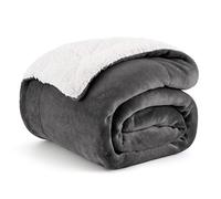 Bedsure Plaid Canape Couverture Polaire - Jete de Canape Anthracite 150x200, Plaid Canapé Sherpa 2 Personnes Doux et Chaude