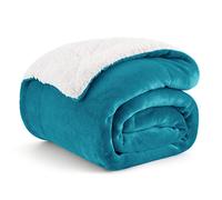 Bedsure Plaid Polaire Sherpa Couverture - Turquoise, 150x200 cm