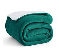 Bedsure Plaid Polaire Sherpa Couverture - Vert Foncé, 150x200 cm
