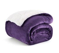Bedsure Plaid Polaire Sherpa Couverture - Violet, 150x200 cm