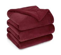 Bedsure Super Soft, Plaid Polaire 230x270 Couverture - Couvre Lit 2 Personnes Rouge, Jete de Canape Grande Taille, Plaid Canapé Sherpa Doux et Chaude