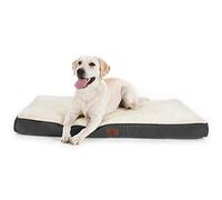Bedsure Très grand matelas pour chien lavable - Oreiller orthopédique et matelas pour panier de chien avec housse amovible en peluche Sherpa, blanc, 112 x 81 x 7,6 cm