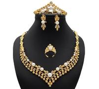BEDT Ensembles De Bijoux De Mariée Indienne Mariage Dubai Collier en Or Bijoux Africains Éthiopiens Pakistanais pour Les Femmes Ensemble Cadeau De Demoiselle d'honneur