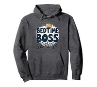 Bedtime Boss : Freak in The Sheets Funny Sleepy Crown Sweat à Capuche, Unisexe pour Adultes, Chiné Foncé, S
