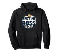 Bedtime Boss : Freak in The Sheets Funny Sleepy Crown Sweat à Capuche, Unisexe pour Adultes, Noir, M