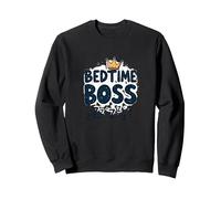 Bedtime Boss : Freak in The Sheets Funny Sleepy Crown Sweatshirt, Unisexe pour Adultes, Noir, S