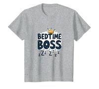 Bedtime Boss : Freak in The Sheets Funny Sleepy Crown T-Shirt, Enfant, Gris Chiné, 6 Ans