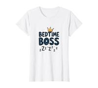Bedtime Boss : Freak in The Sheets Funny Sleepy Crown T-Shirt, Femme, Blanc, XS