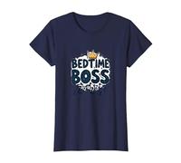 Bedtime Boss : Freak in The Sheets Funny Sleepy Crown T-Shirt, Femme, Bleu Marine, S
