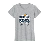 Bedtime Boss : Freak in The Sheets Funny Sleepy Crown T-Shirt, Femme, Gris Chiné, L