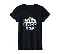 Bedtime Boss : Freak in The Sheets Funny Sleepy Crown T-Shirt, Femme, Noir, L