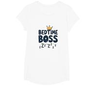Bedtime Boss : Freak in The Sheets Funny Sleepy Crown T-Shirt, Fille, Blanc, XS