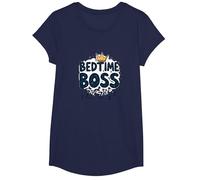 Bedtime Boss : Freak in The Sheets Funny Sleepy Crown T-Shirt, Fille, Bleu Marine, M