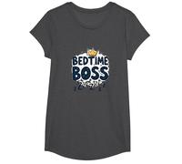 Bedtime Boss : Freak in The Sheets Funny Sleepy Crown T-Shirt, Fille, Chiné Foncé, S